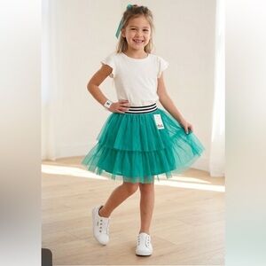 TEA Tulle Green Skirt, Spring Summer Skirt, Girls Size 6, NWT